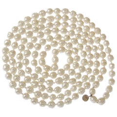Vintage CHANEL Extra Long Pearl Necklace