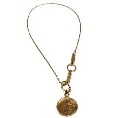 Handmade Art Nouveau Woman Coin Necklace