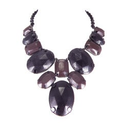 YSL Leather Wrapped Stone Necklace