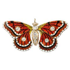 Victorian Enamel Butterfly Pin/Pendant