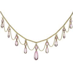 Antique Pink Topaz Necklace