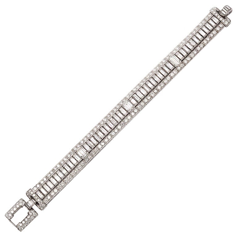 Baguette Diamond Bracelet For Sale