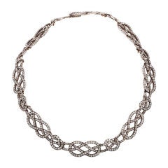 English Diamond Knot Necklace