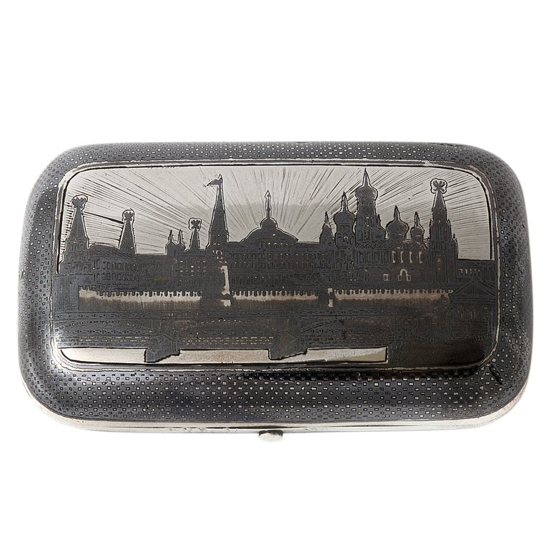 Antique Russian Niello Cigarette Case