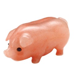 FABERGÉ Pink Eosite Carved Pig