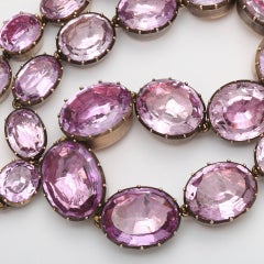 Early Victorian Pink Topaz Collet Necklace