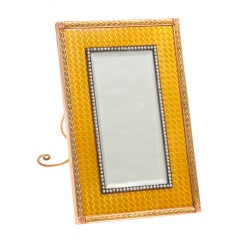 Antique FABERGÉ Exquisite Yellow Enamel on Gold Frame