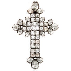 Antique Mid-Victorian Paste Cross Pendant