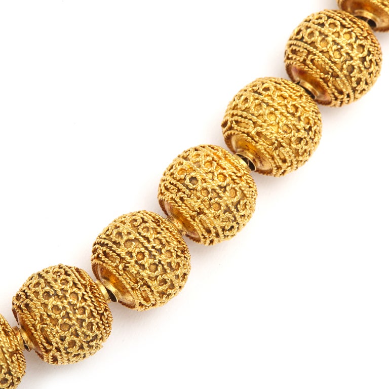 Victorian Granulated Gold Bead Necklace