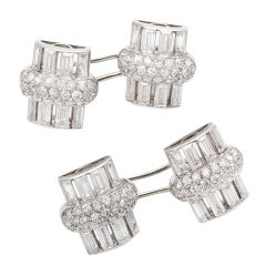VAN CLEEF & ARPELS Art Deco Diamond  Cufflinks