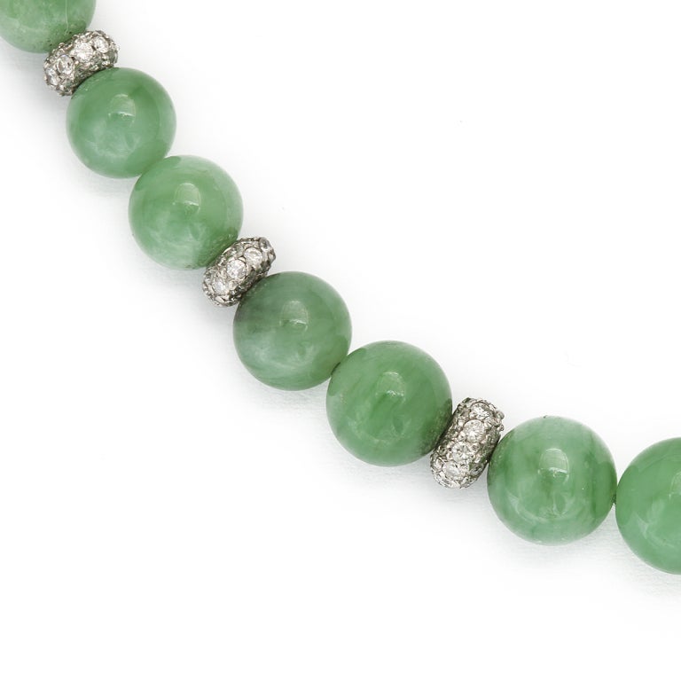 Women's Art Deco Jade and Diamond Necklace