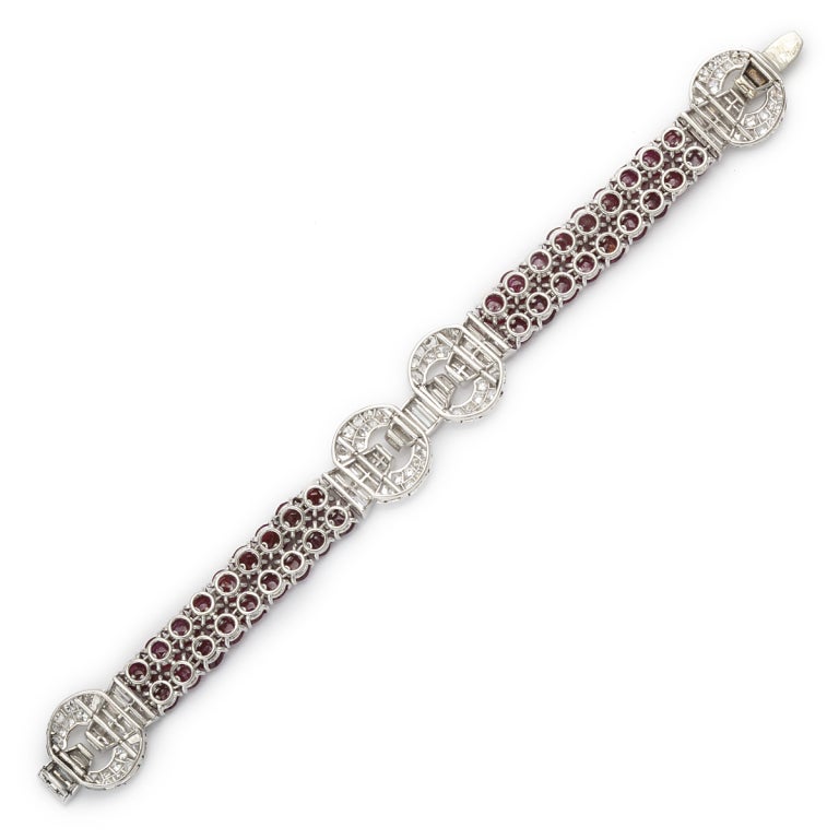 Boucheron Ruby and Diamond Bracelet In Excellent Condition For Sale In New York, NY