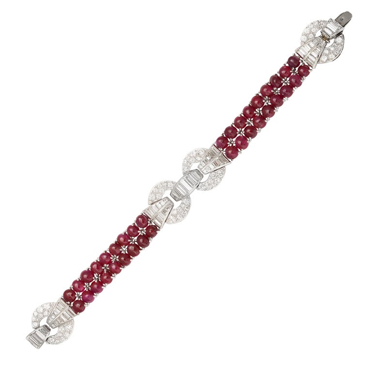 Boucheron Ruby and Diamond Bracelet For Sale