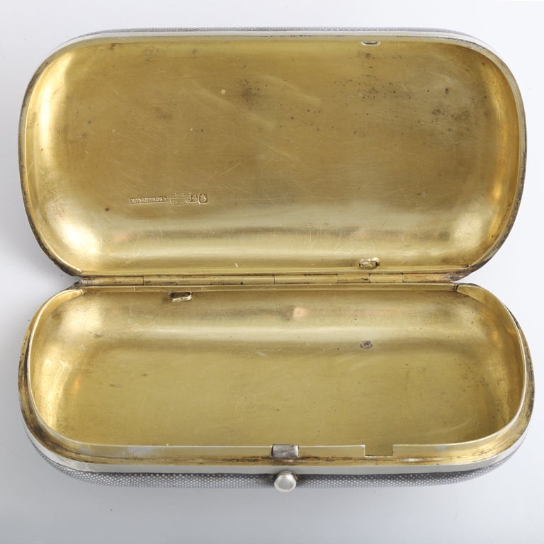 Victorian Antique Russian Silver and Niello Cigar Case For Sale