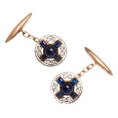 Sapphire and Diamond Cufflinks