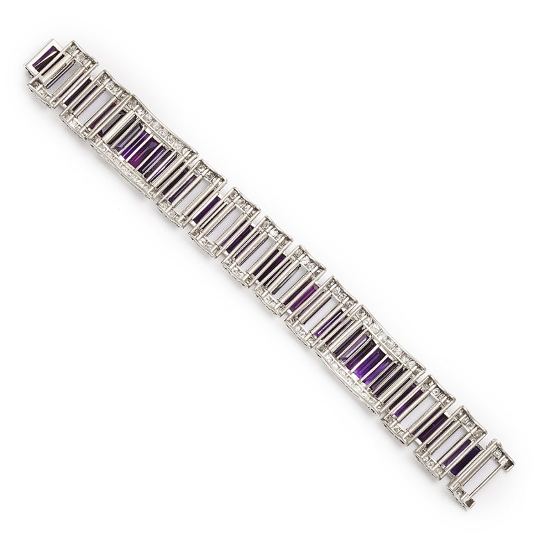 Amethyst and Diamond Bracelet In Good Condition In New York, NY