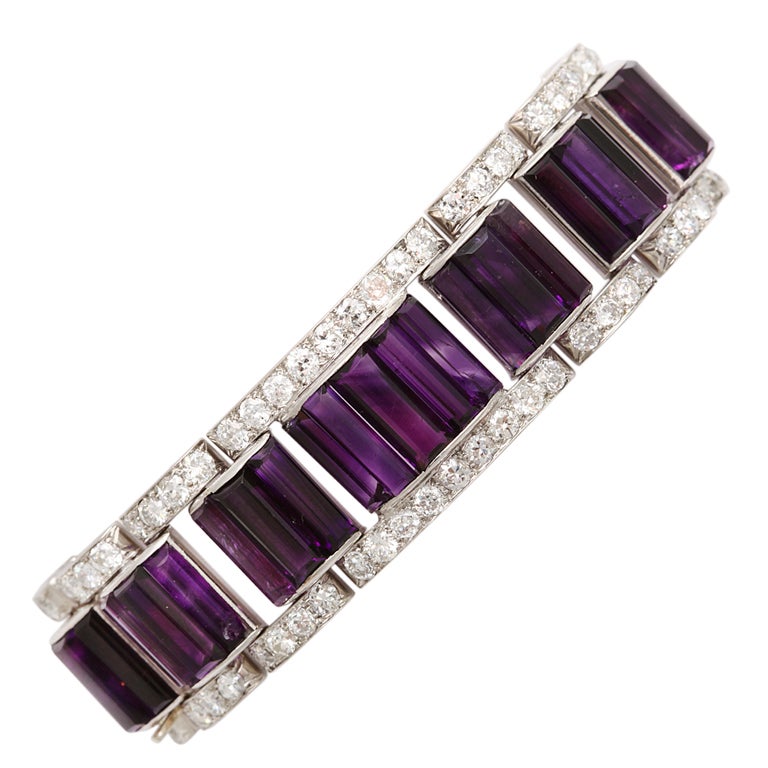 Amethyst and Diamond Bracelet