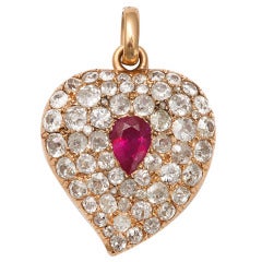 Antique Victorian Diamond Heart Pendant