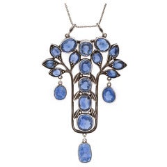 Antique Arts and Crafts Sapphire 'Tree of Life' Pendant