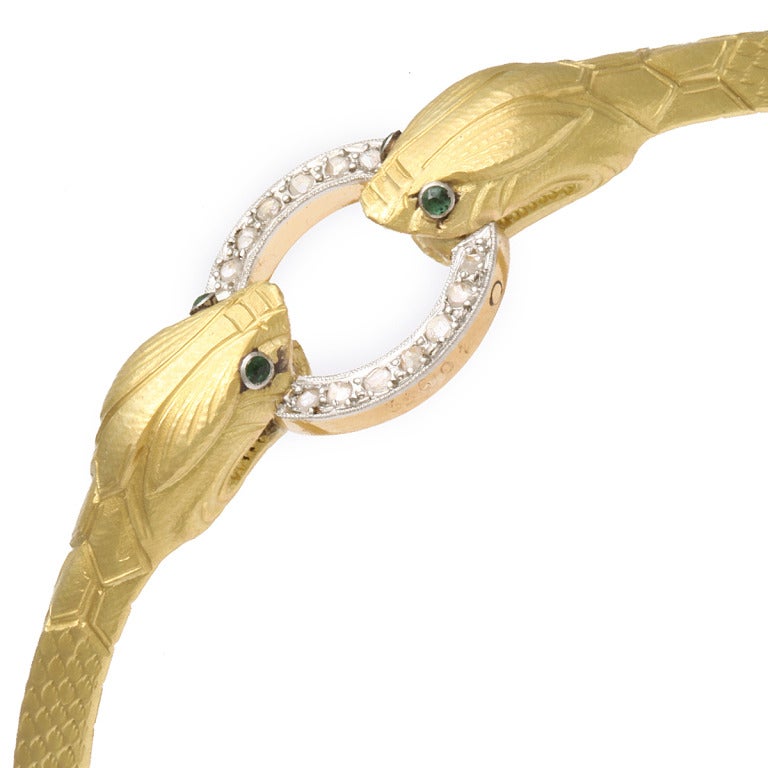 Antique Snake Bangle In Excellent Condition In New York, NY