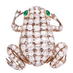 Antique Diamond Frog Brooch