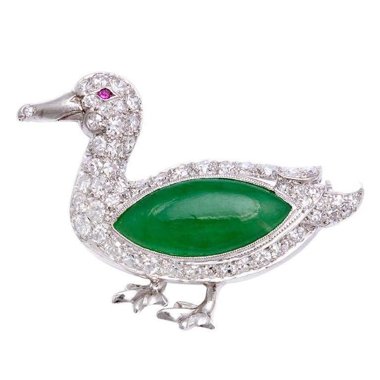 Antique Duck Brooch For Sale