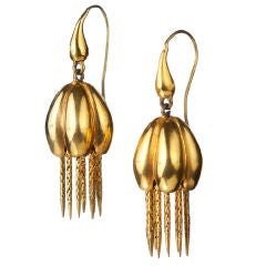 Victorian Gold Pumpkin Earrings