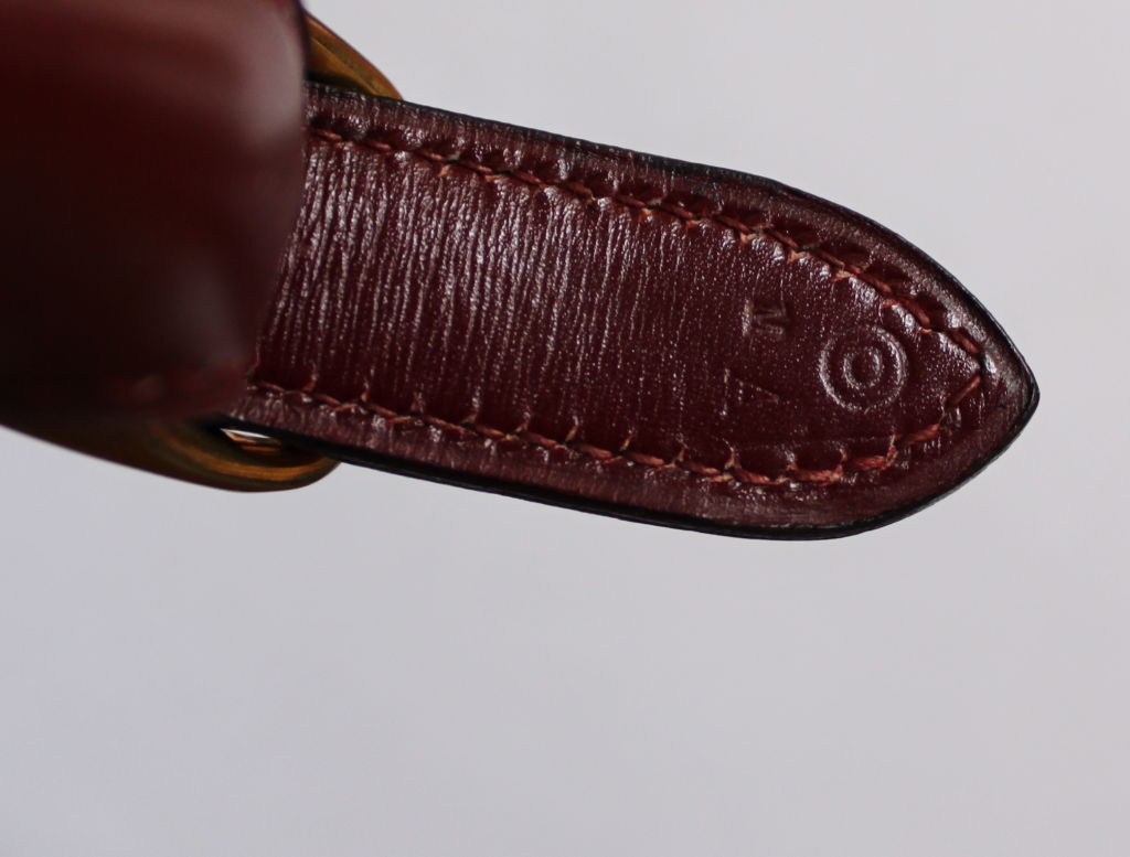 Women's HERMES burgundy box leather 'trim bag - 32 cm
