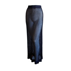 AZZEDINE ALAIA black long sheer skirt