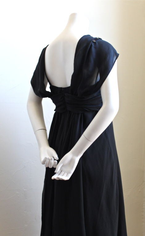 Women's unworn LA PERLA black silk dress with beaded neckline