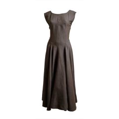 very early 1980's Azzedine Alaia taupe dress with open back