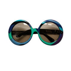 Vintage rare 1960's EMILIO PUCCI oversized round sunglasses
