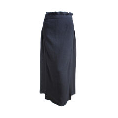 COMME DES GARCONS jet black knit and chiffon skirt