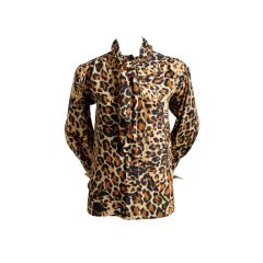 Vintage YVES SAINT LAURENT silk leopard blouse