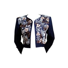 YVES SAINT LAURENT navy jacket with embroidery 9