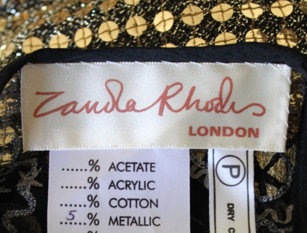 Women's ZANDRA RHODES silk metallic mini dress