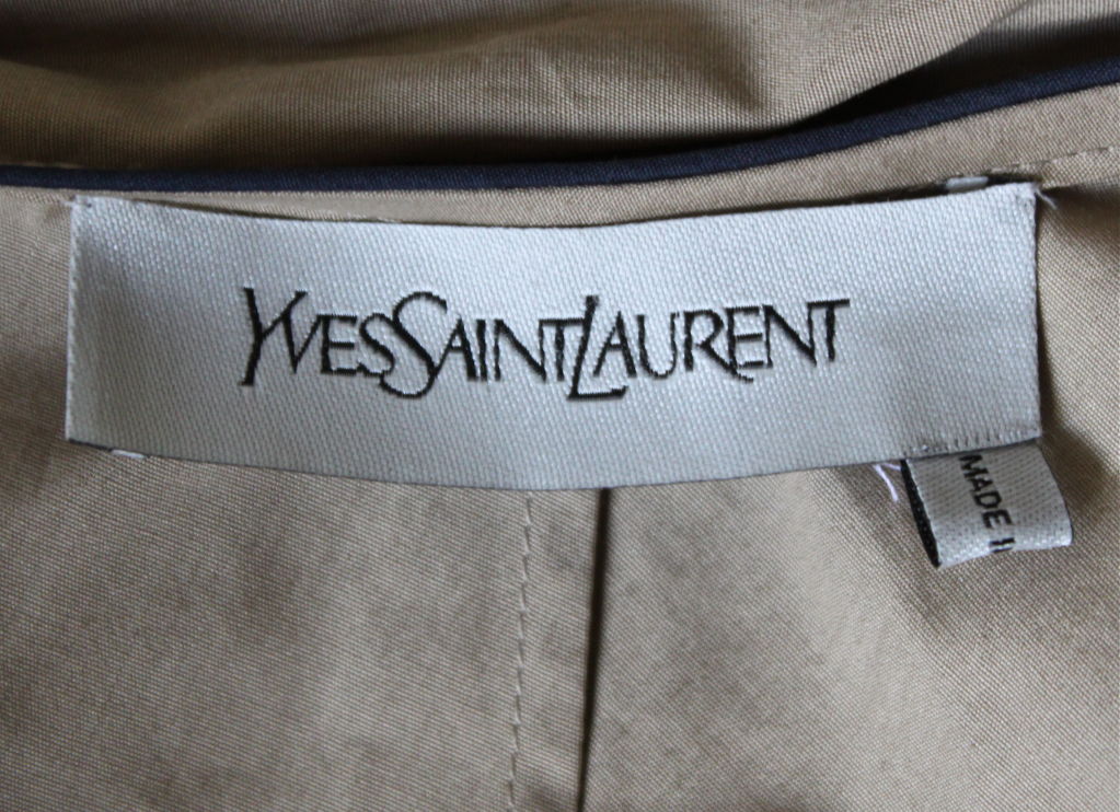 *SALE* YVES SAINT LAURENT tan cotton dress with blue piping WAS $475 ...