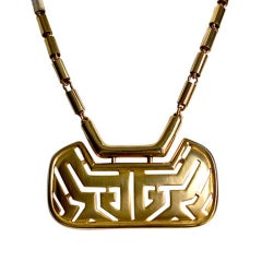 1960's PIERRE CARDIN gilt modernist necklace 5