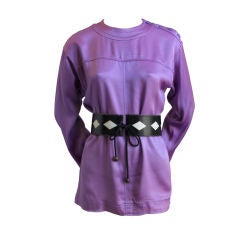 YVES SAINT LAURENT purple silk satin tunic