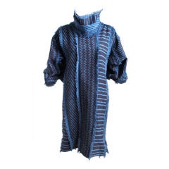 rare 1980's ISSEY MIYAKE tribal print wool dress