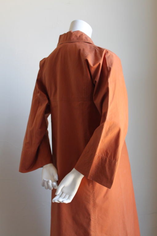 YVES SAINT LAURENT cotton pumpkin toned maxi caftan