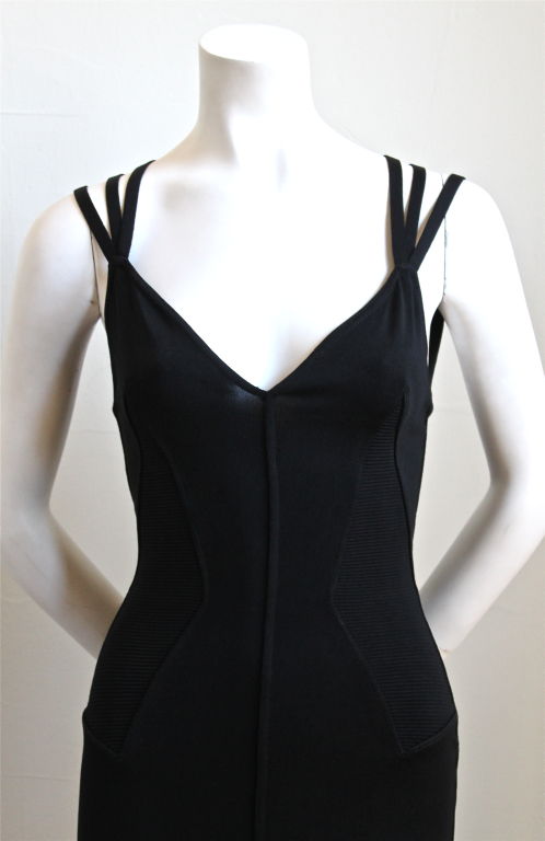 AZZEDINE ALAIA black dress with mulitple straps