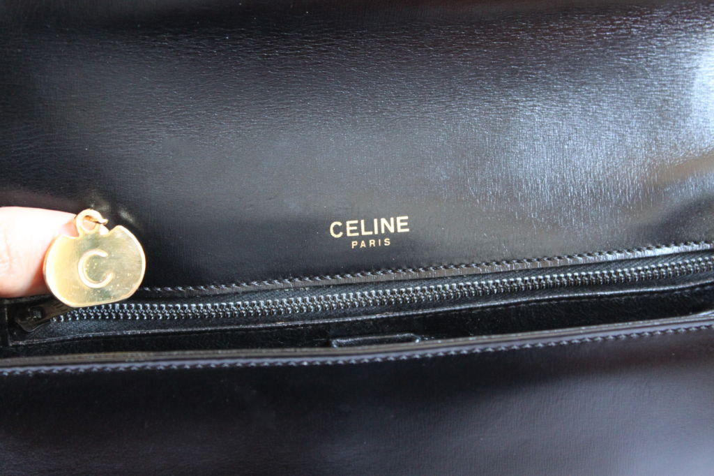 70''s CELINE black box leather bag 3