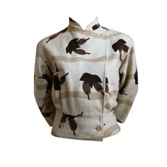 very early ISSEY MIYAKE wool jacket with birds of paradise print