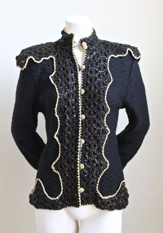 very rare KANSAI YAMAMOTO black and gold cardigan and skirt