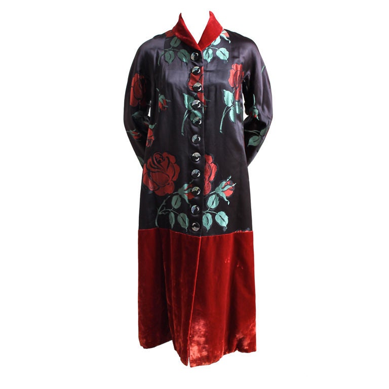 rare ELSA SCHIAPARELLI 1930's velvet & silk embriodered coat