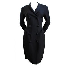 GENNY black coat dress with ornate buttons