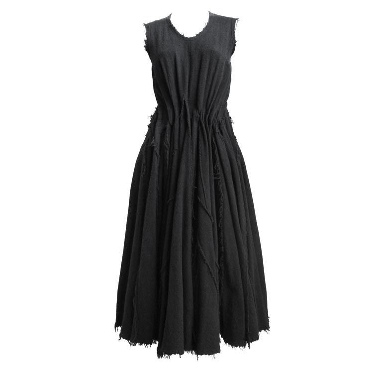 JUNYA WATANABE black Victorian 'tattered' pleated dress
