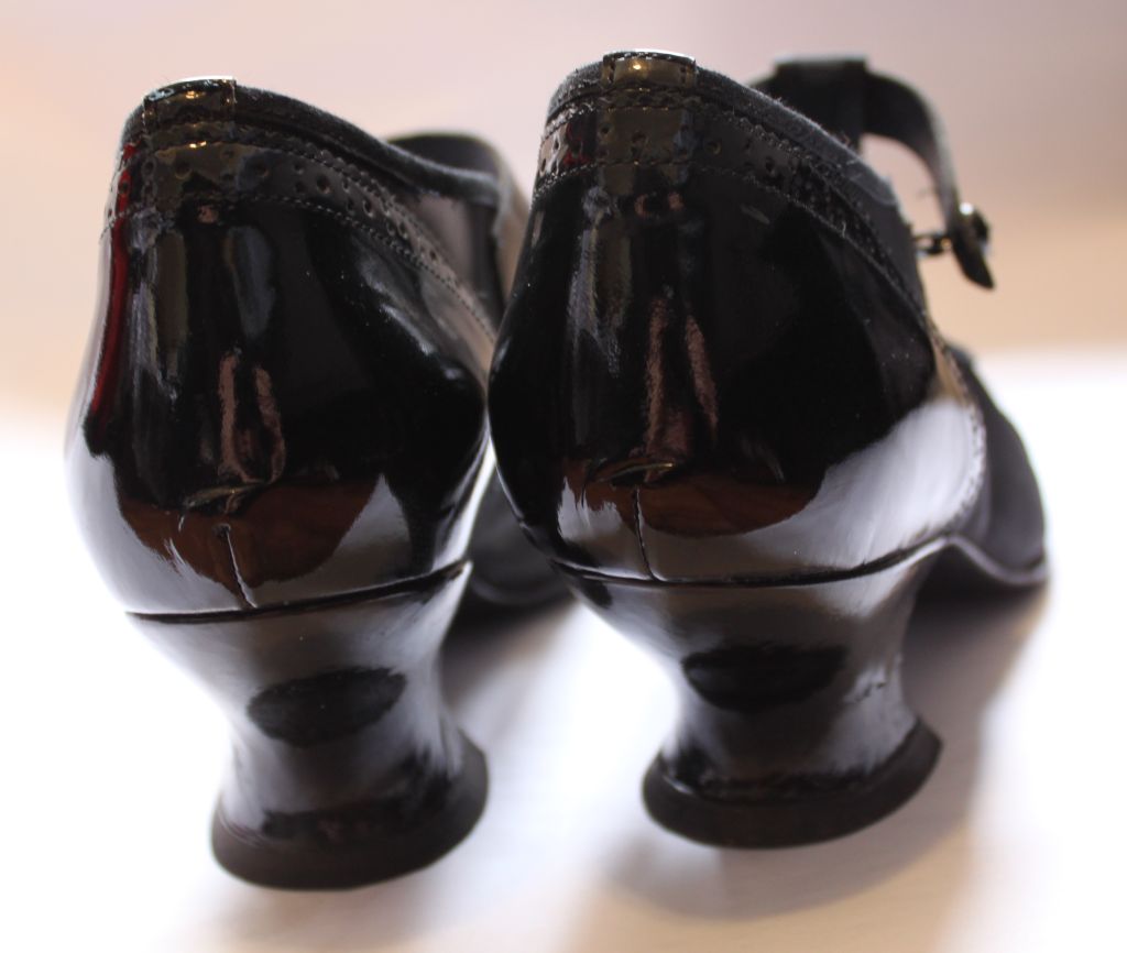 very rare JEAN PAUL GAULTIER black patent leather & mesh heels