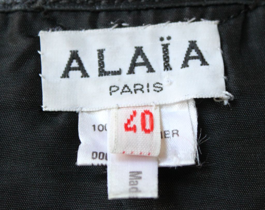 Women's AZZEDINE ALAIA black seamed leather skirt